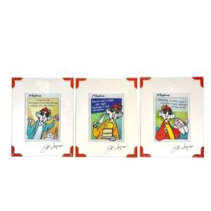 Lot 3 Maxine Hallmark John Wagner Framed Prints Sealed Funny Gift 9x7